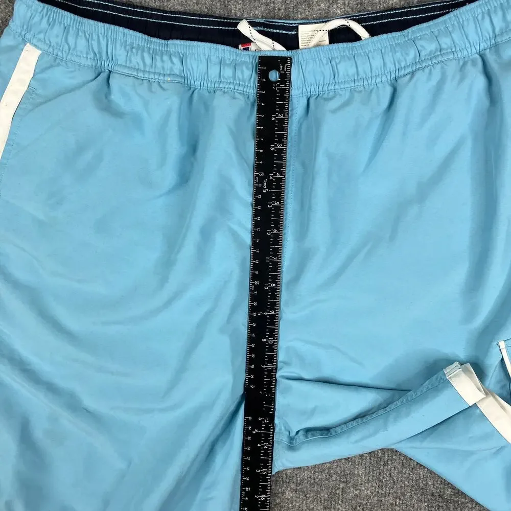 Chaps Swim Trunks Mens XL Blue‎ White Trim Drawstring Mesh Lined Pocket Casual